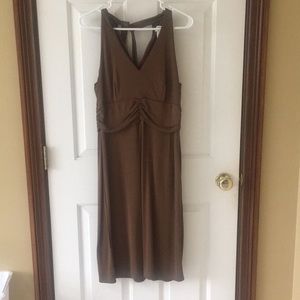 Brown tie back sleeveless sundress